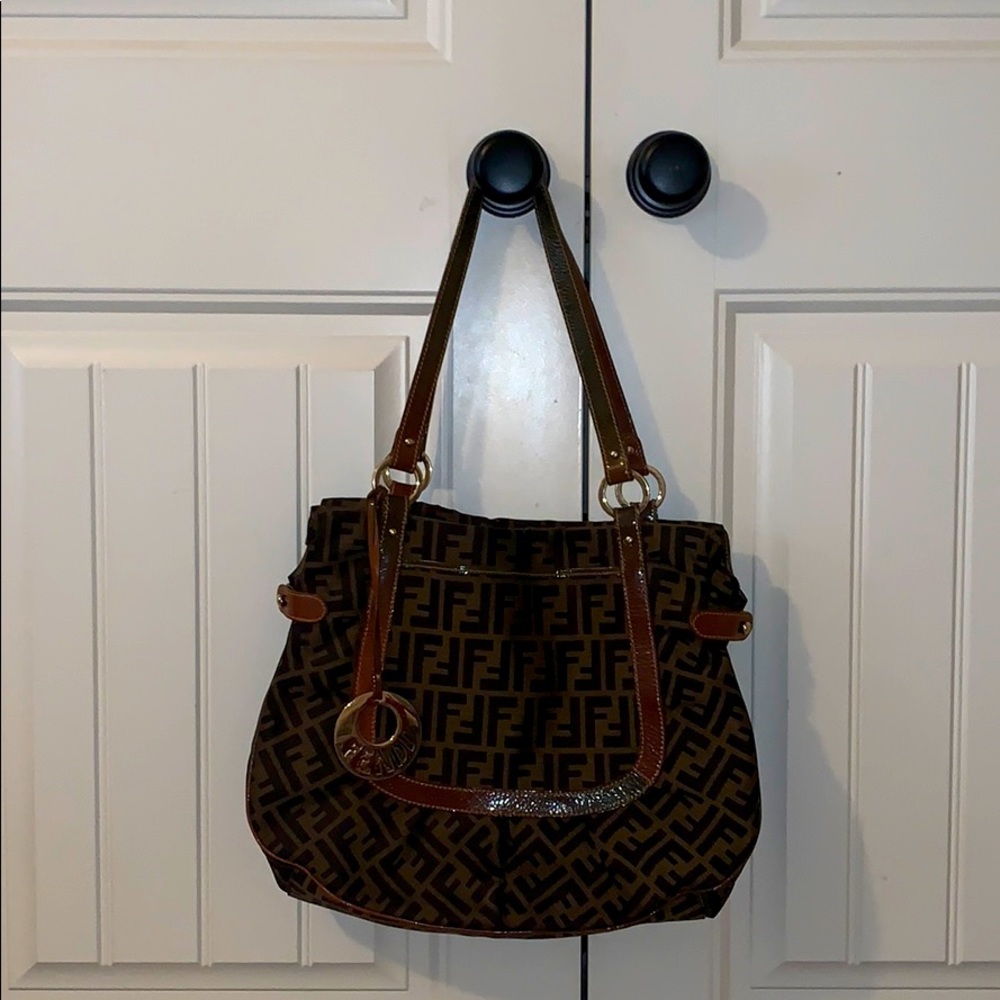 Rare Fendi Tobacco Zucca Print Canvas Chef Tote